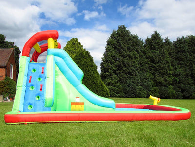 Neptune inflatable water slide and climb wall